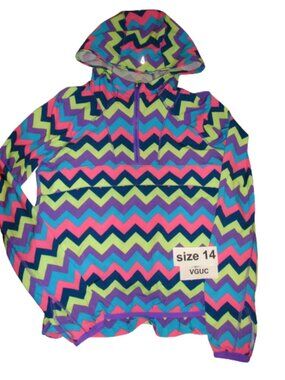 Ivivva Girl by Lululemon 🍋 Jacket windbreaker chevron colourful size 14